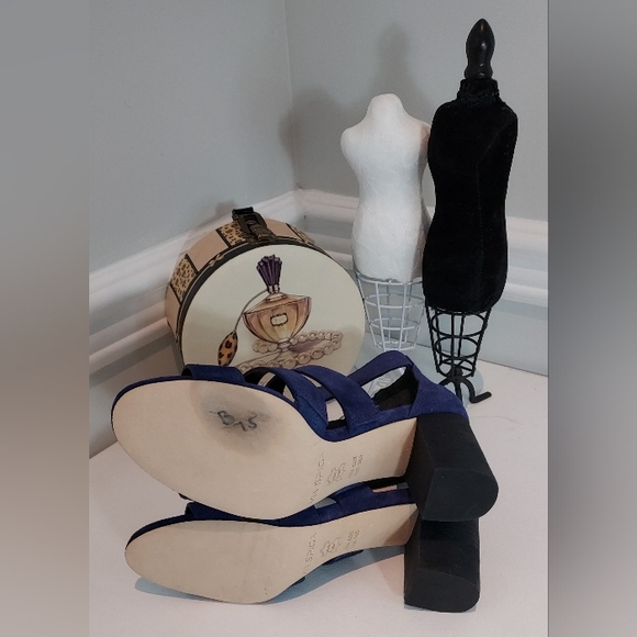 Via Spiga Blue Strappy Open Toe Leather Sandals NWOB - Picture 5 of 5